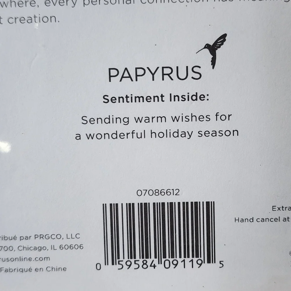 Papyrus Christmas Card Poinsettia Glitter Gems Happy Holidays Red Gold 07086612